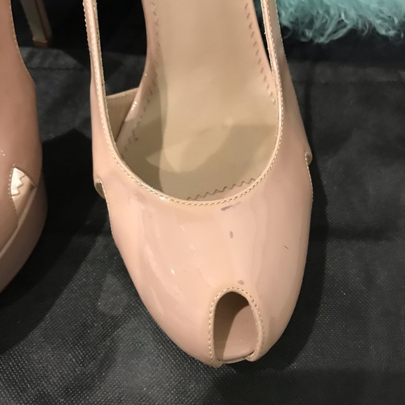 EMPORIO ARMANI Blush Patent Peep toe Slingback - Picture 6 of 7